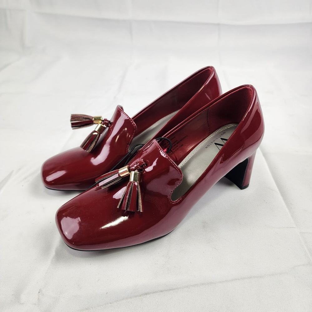 Worthington Women's Shine Red Patent Tassel Block Heel Pumps 7M NWT